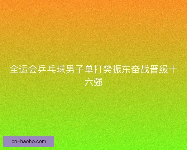 全运会乒乓球男子单打樊振东奋战晋级十六强
