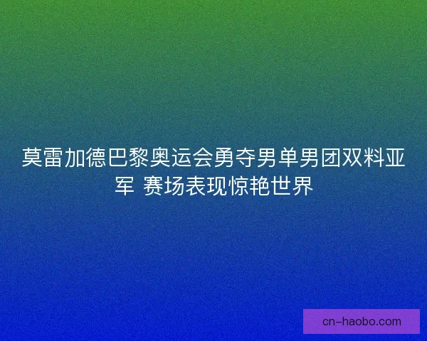 莫雷加德巴黎奥运会勇夺男单男团双料亚军 赛场表现惊艳世界